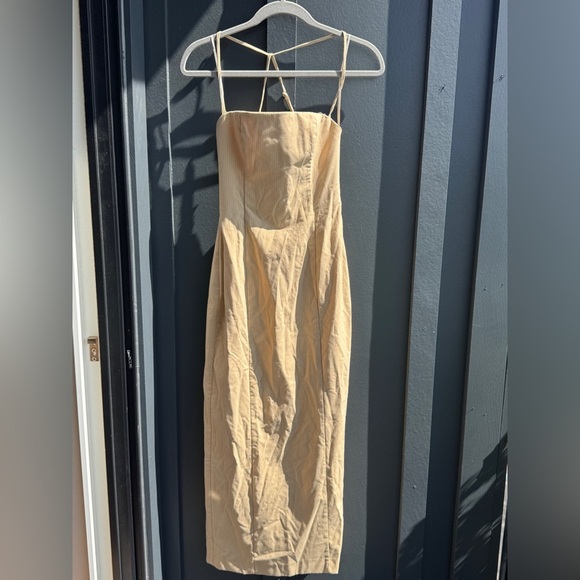 Zara PINSTRIPE MIDI DRESS - Picture 3 of 11